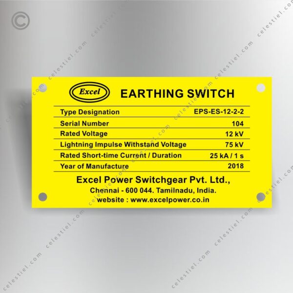 Yellow Acrylic Name Plates